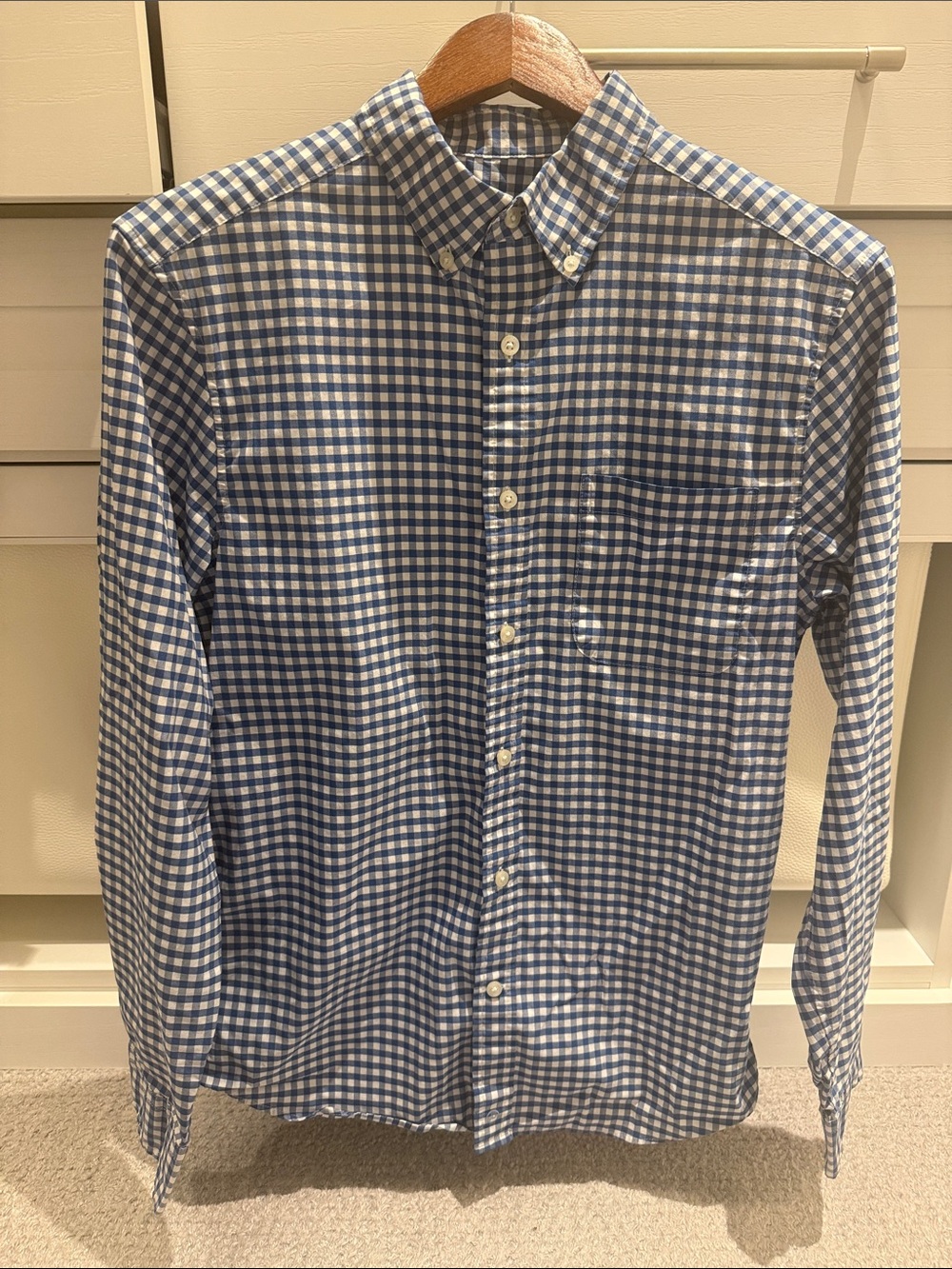 Vineyard Vines Blue and White Gingham Button-Down Shirt - Men